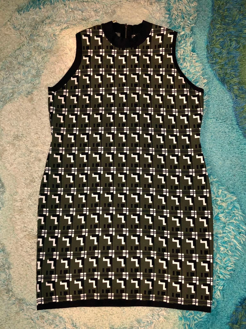 Ashley Stewart mock-neck geometric sweater dress Size 18W